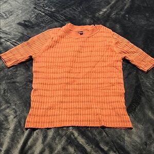 Ribbed Mauve Pink Knit Top